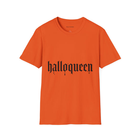 Halloween Themed Unisex Softstyle T-Shirt, Halloqueen Tee, Spooky Season Apparel, Halloween Gift, Fall Fashion