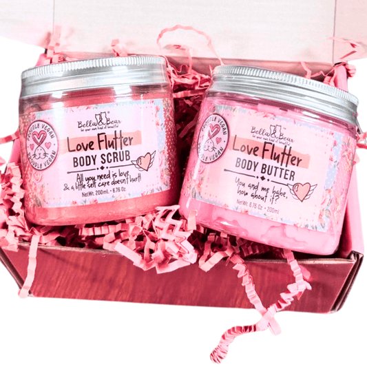 Bella & Bear Love Flutter Gift Set | Body Scrub | Body Butter | Gift