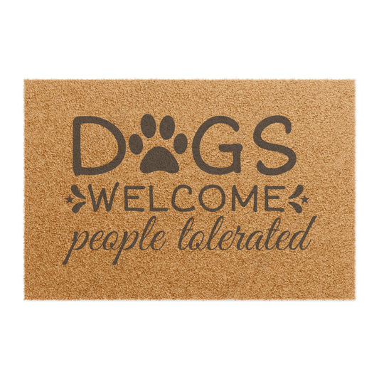 Dog Lover's Welcome Doormat, Funny Home Decor, Pet-Friendly Entrance Rug, Housewarming Gift, Paw Print Design