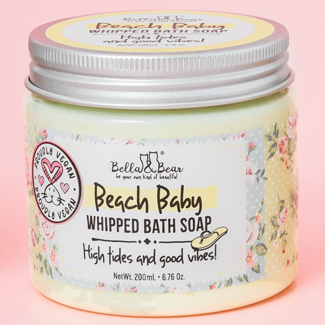 Bella & Bear 6.7oz Vegan Beach Baby Whipped Bath Soap & Shave Cream