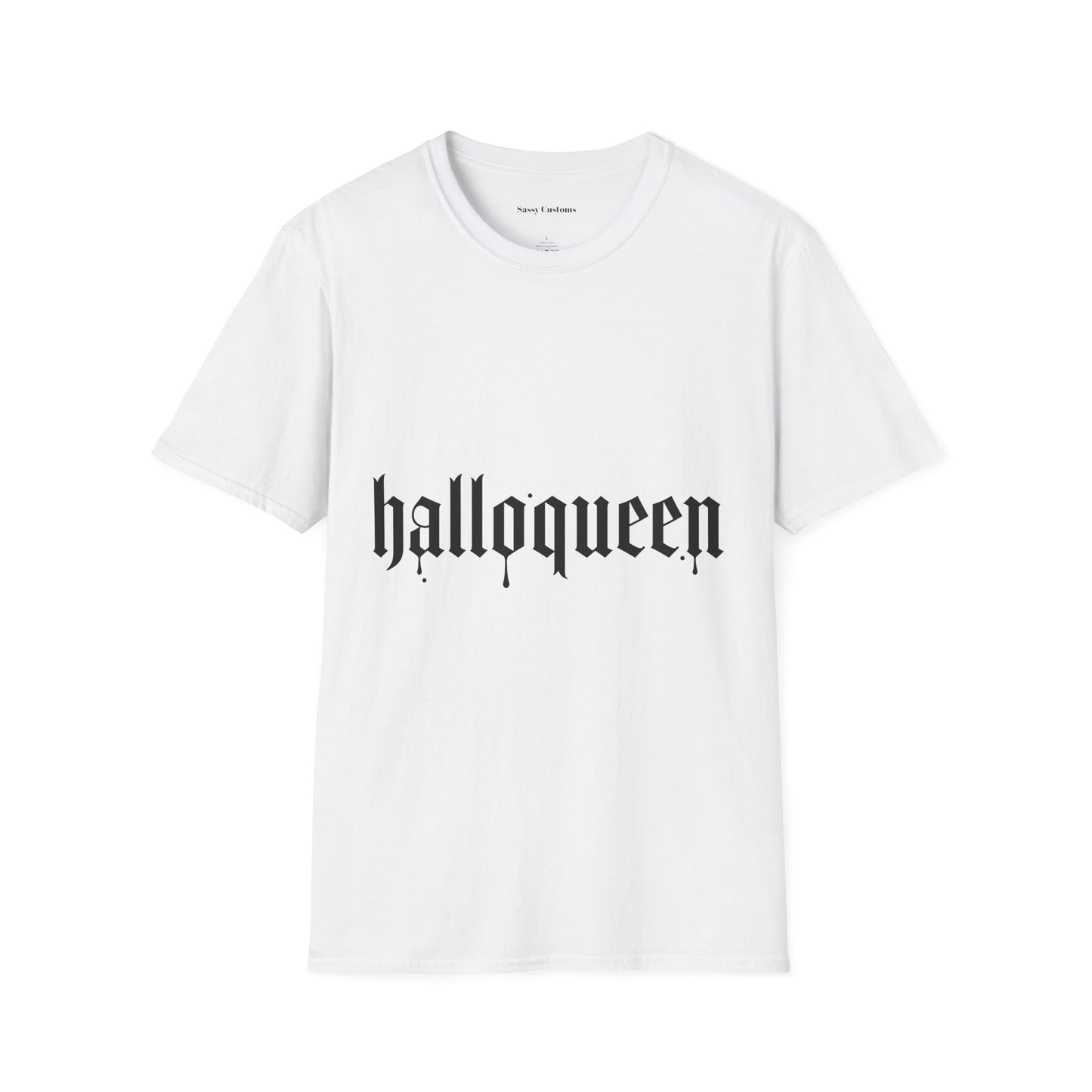 Halloween Themed Unisex Softstyle T-Shirt, Halloqueen Tee, Spooky Season Apparel, Halloween Gift, Fall Fashion