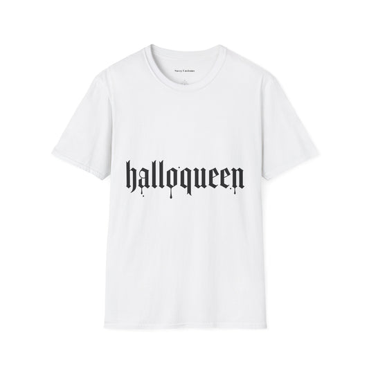 Halloween Themed Unisex Softstyle T-Shirt, Halloqueen Tee, Spooky Season Apparel, Halloween Gift, Fall Fashion
