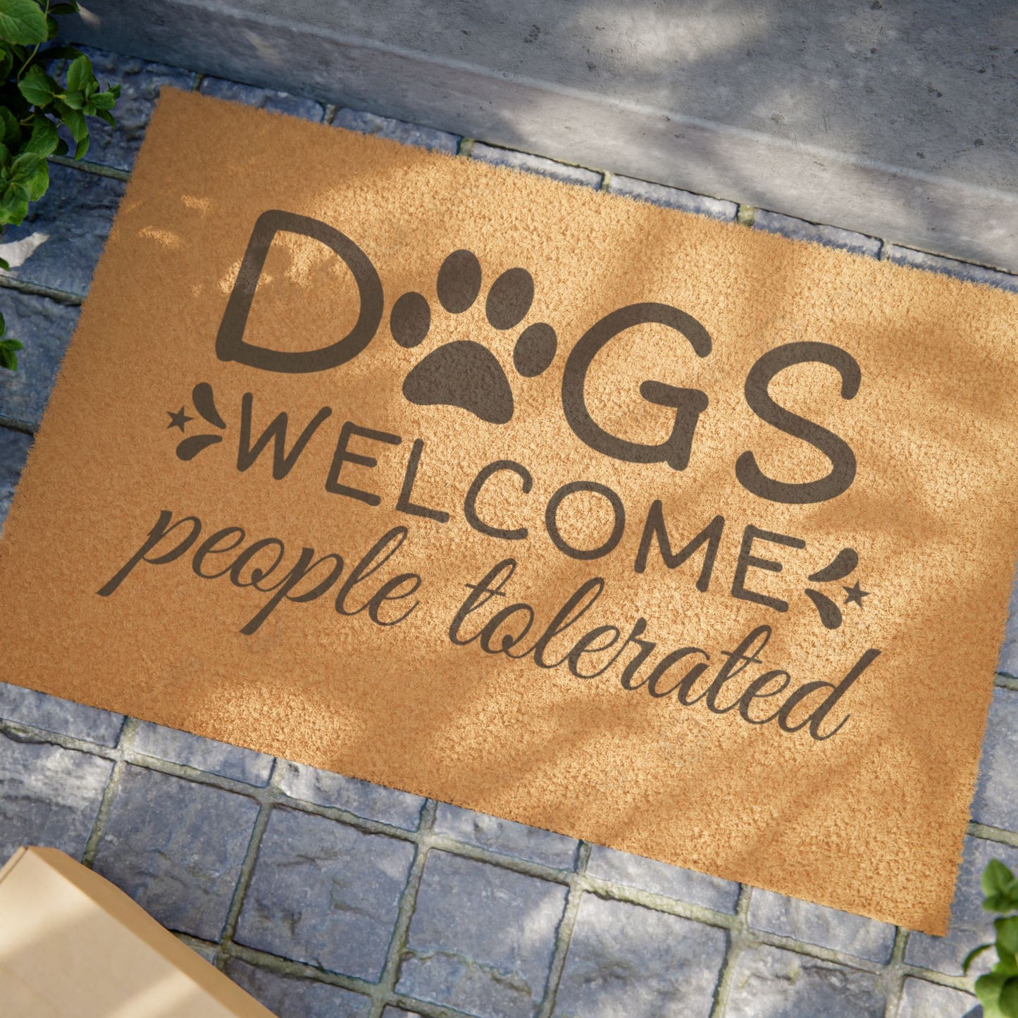 Dog Lover's Welcome Doormat, Funny Home Decor, Pet-Friendly Entrance Rug, Housewarming Gift, Paw Print Design