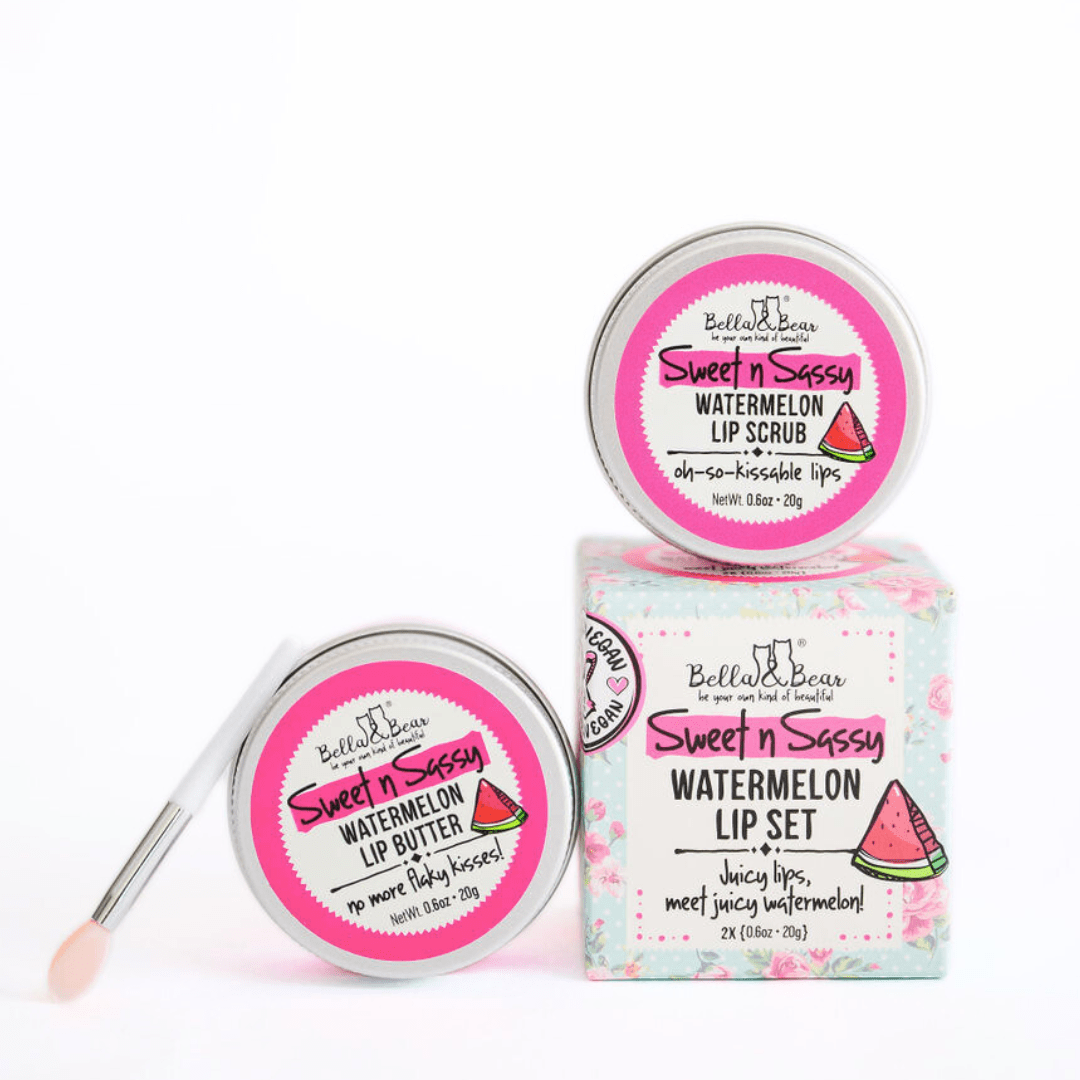 Sweet 'n' Bella & Bear Sassy Watermelon Lip Set - Lip Scrub & Lip Butter