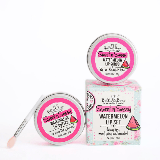 Sweet 'n' Bella & Bear Sassy Watermelon Lip Set - Lip Scrub & Lip Butter
